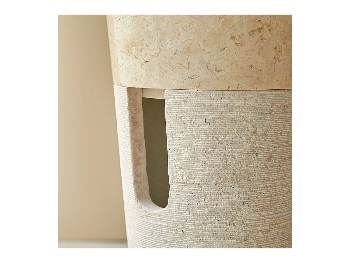 Standwaschbecken aus Marmor Waschbecken Marmorwaschbecken cremefarben