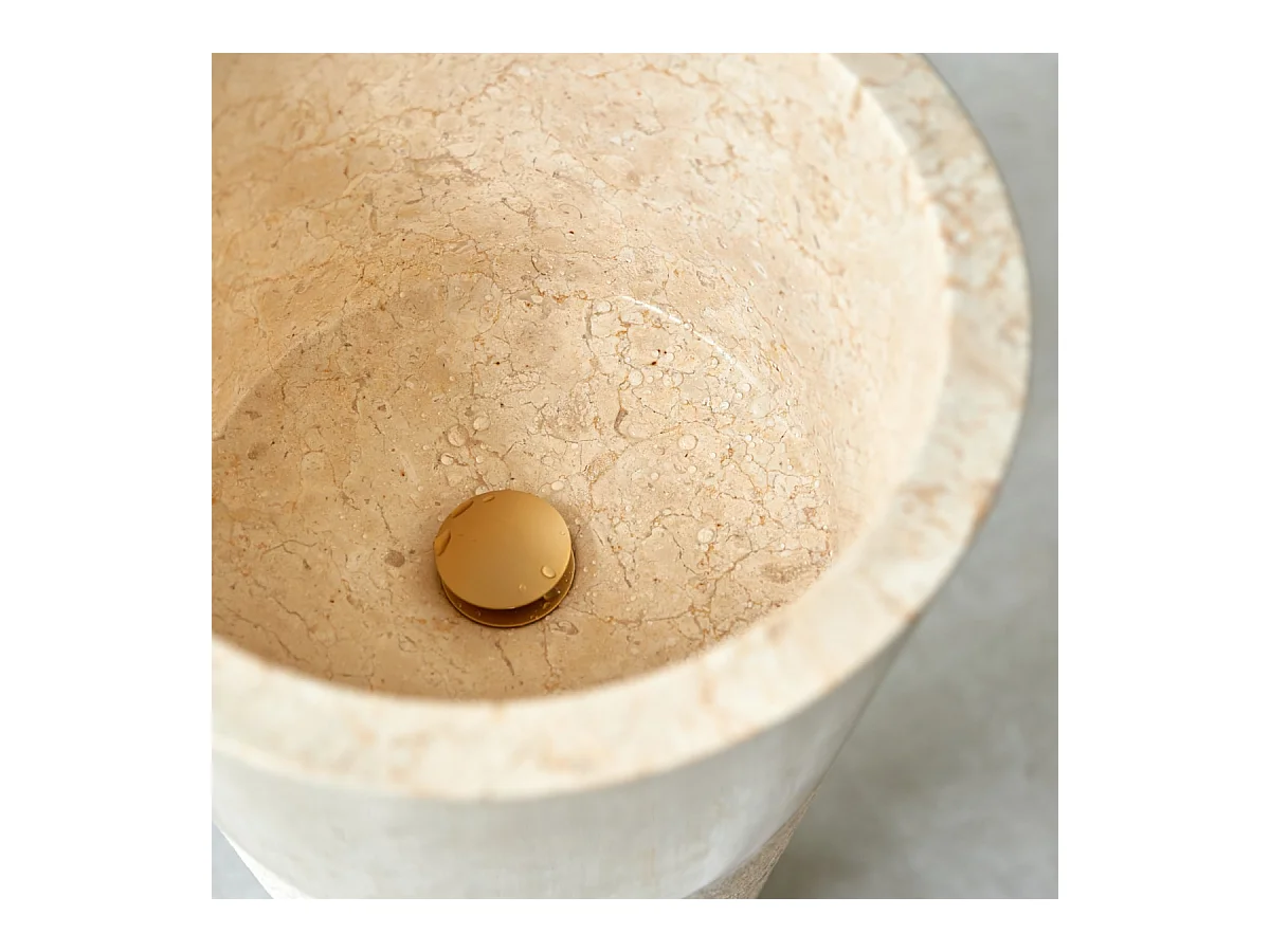 Standwaschbecken aus Marmor Waschbecken Marmorwaschbecken cremefarben