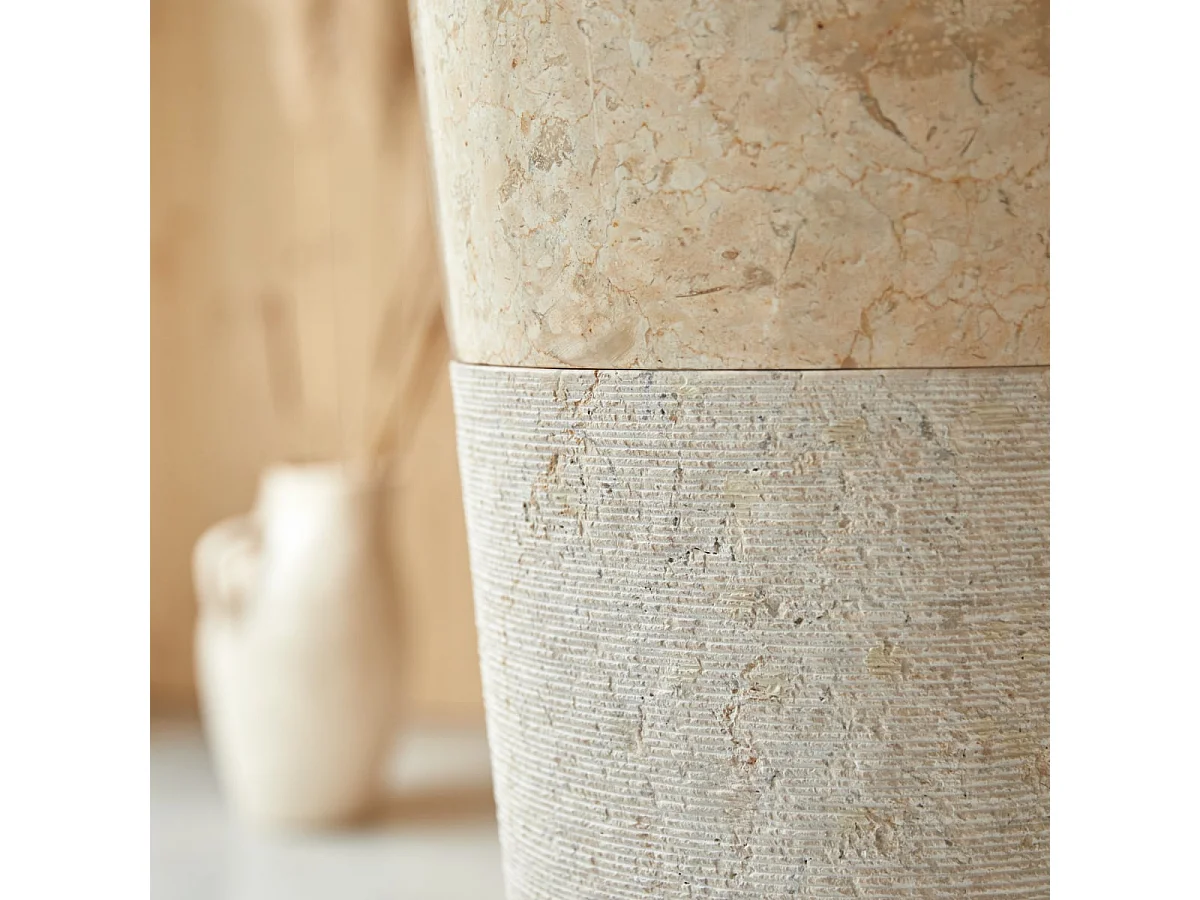 Standwaschbecken aus Marmor Waschbecken Marmorwaschbecken cremefarben