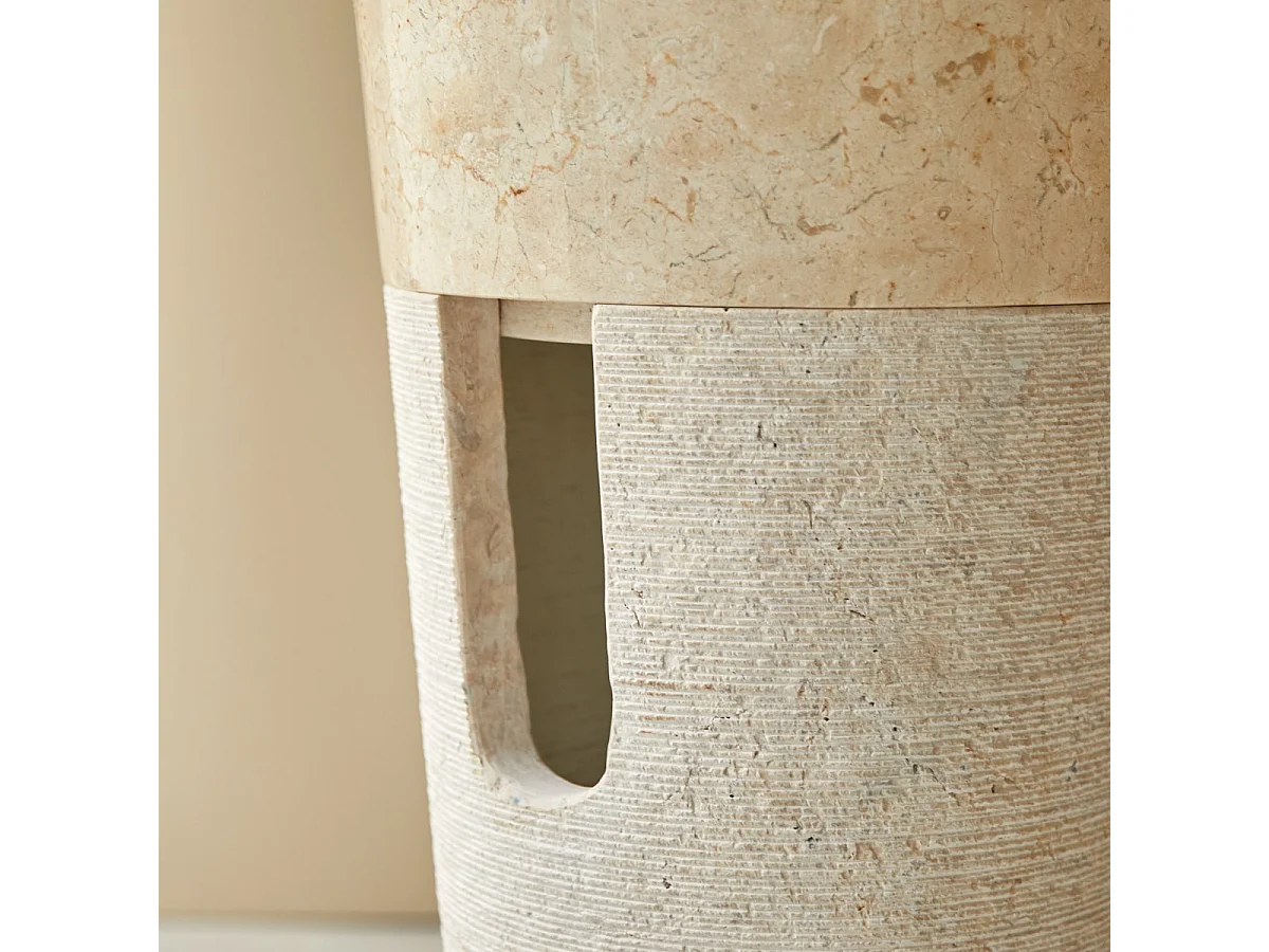 Standwaschbecken aus Marmor Waschbecken Marmorwaschbecken cremefarben