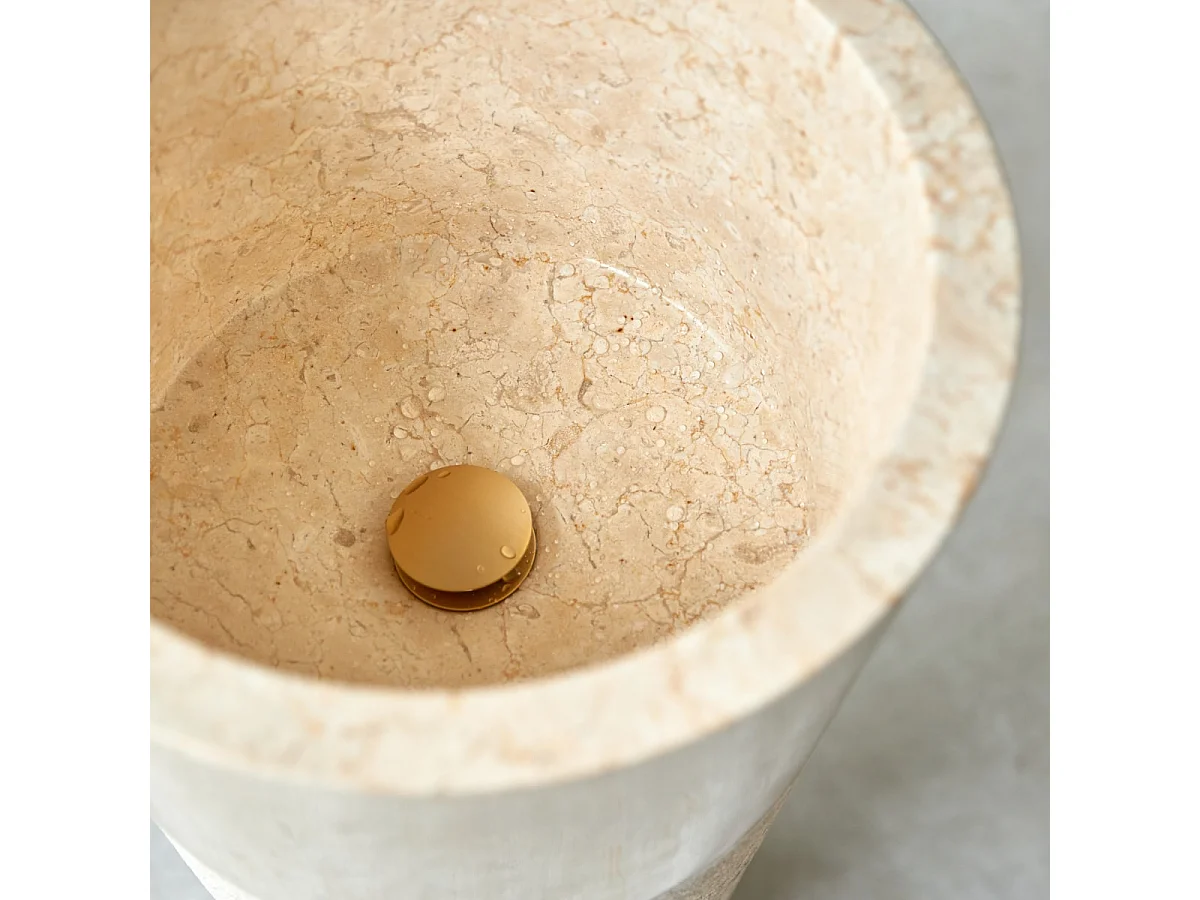 Standwaschbecken aus Marmor Waschbecken Marmorwaschbecken cremefarben