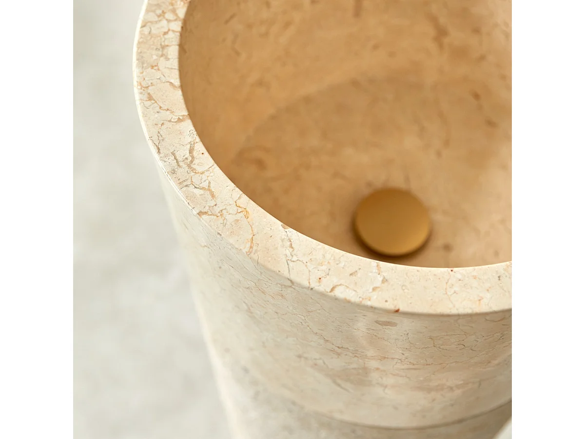 Standwaschbecken aus Marmor Waschbecken Marmorwaschbecken cremefarben