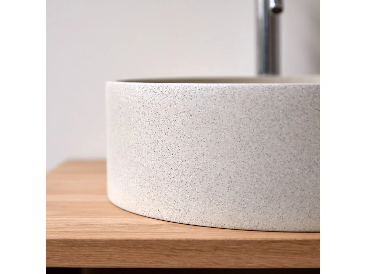 Lavabo tondo in cemento cream Gina