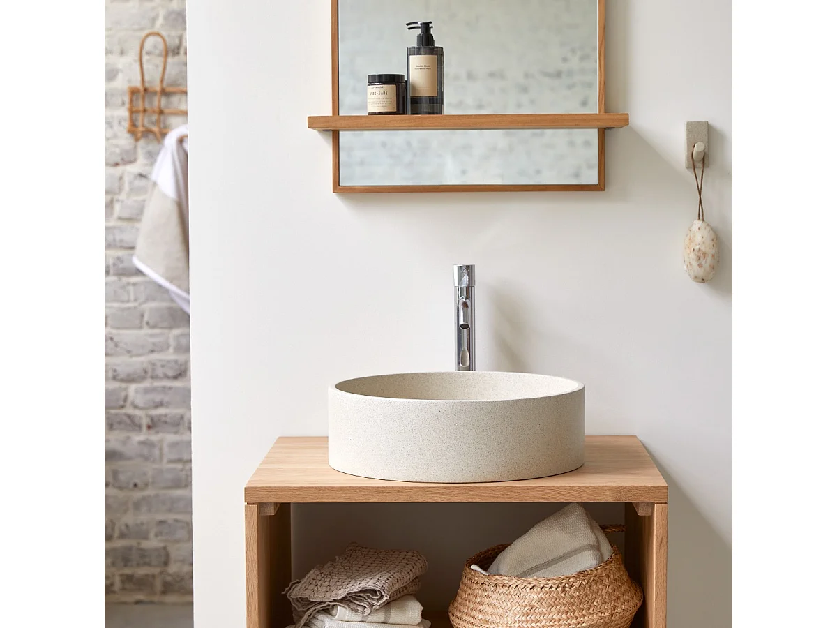 Lavabo tondo in cemento cream Gina