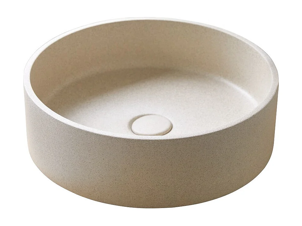Lavabo tondo in cemento cream Gina
