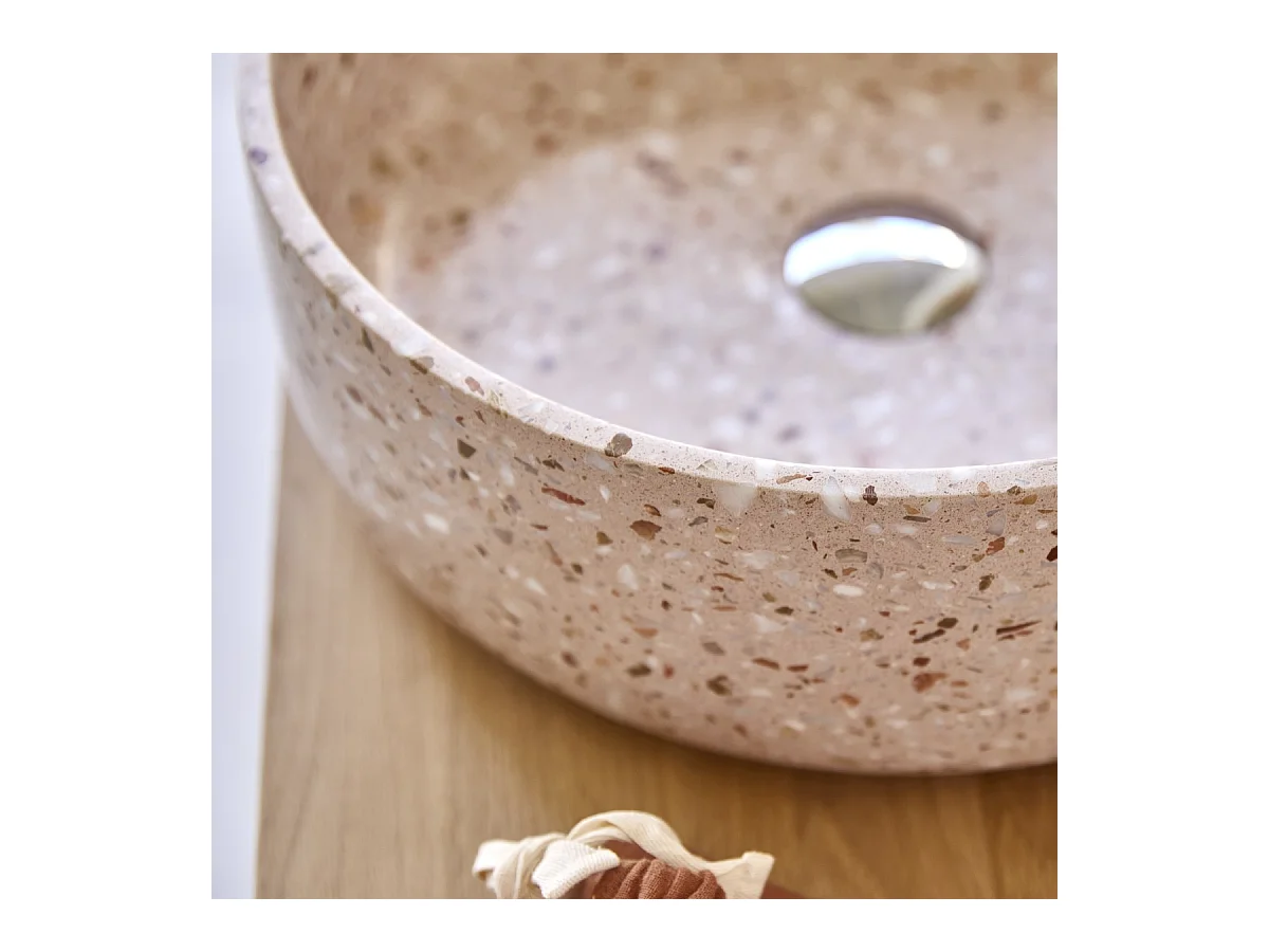 Vasque en terrazzo premium pink Milos