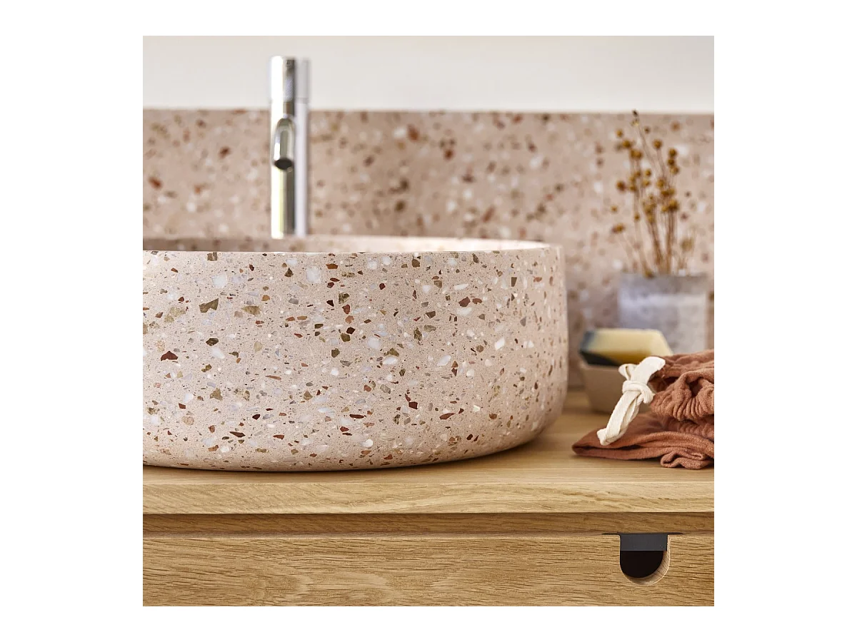 Vasque en terrazzo premium pink Milos