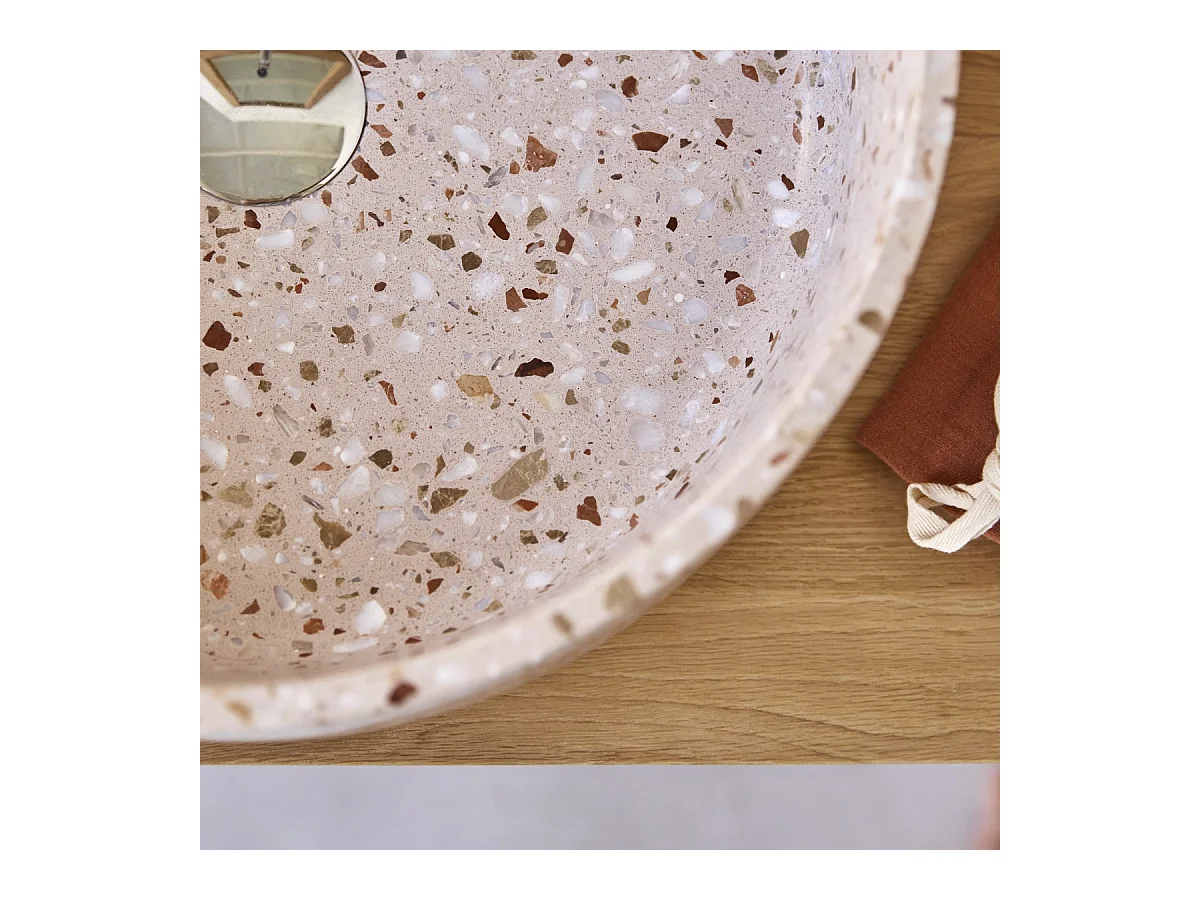 Vasque en terrazzo premium pink Milos