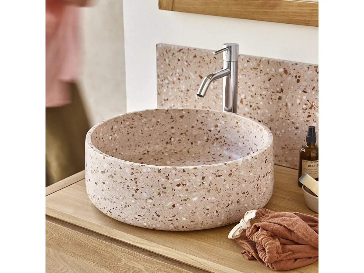 Vasque en terrazzo premium pink Milos