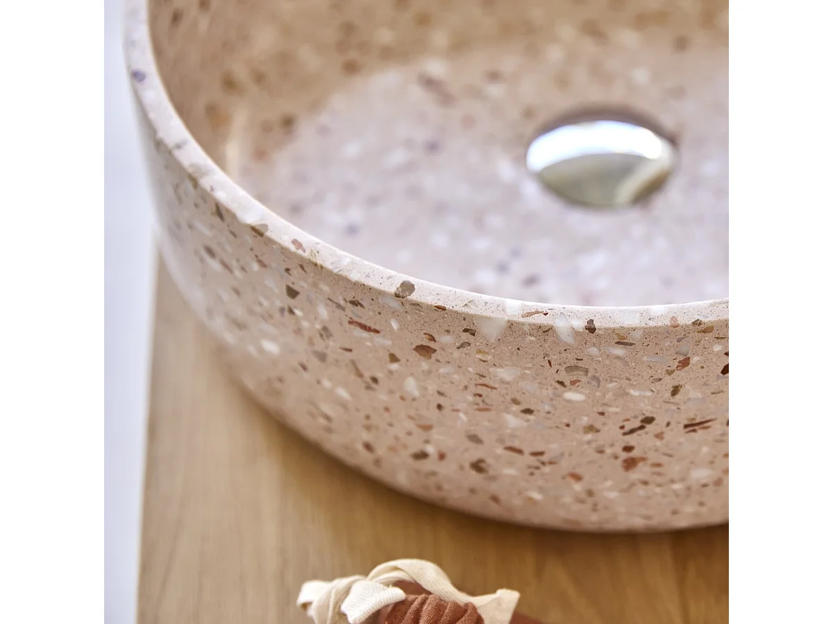 Vasque en terrazzo premium pink Milos