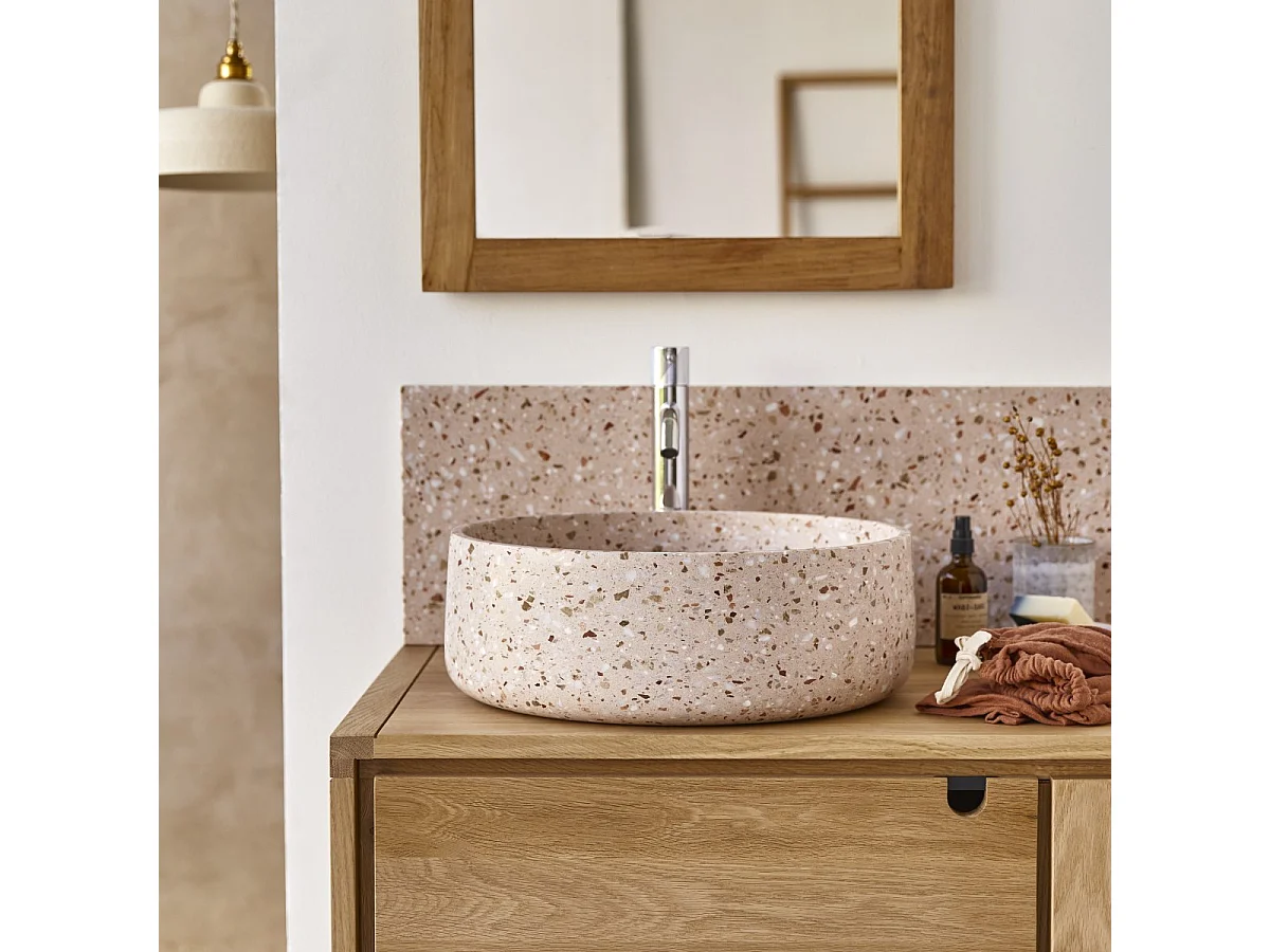 Vasque en terrazzo premium pink Milos