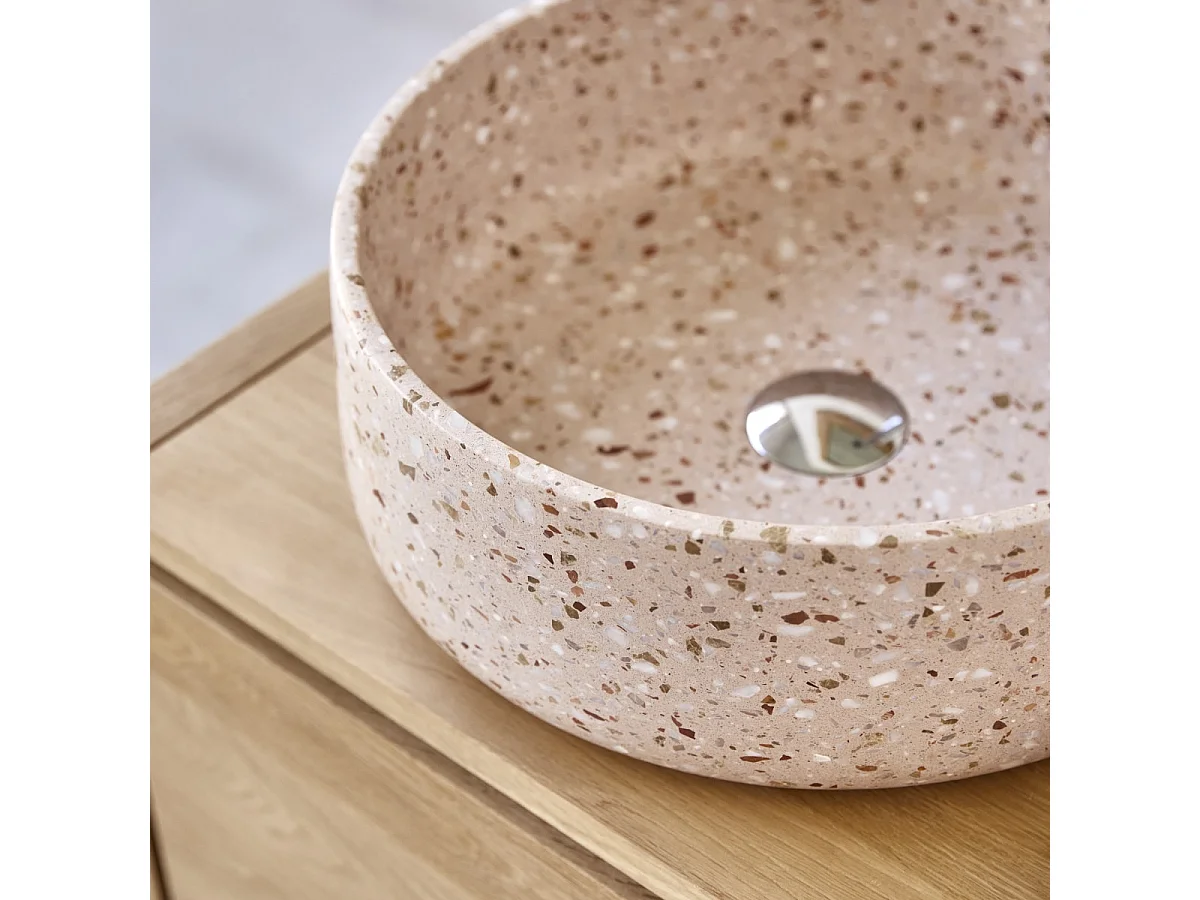 Vasque en terrazzo premium pink Milos