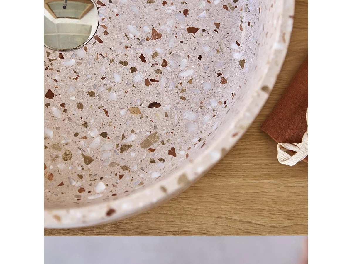 Vasque en terrazzo premium pink Milos