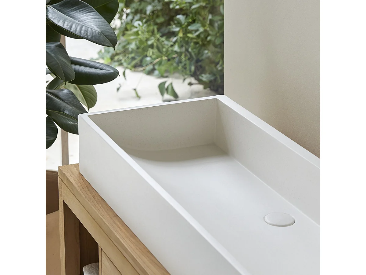 Lavabo da appoggio in Battuto di terrazzo 90 cm design Tikamoon