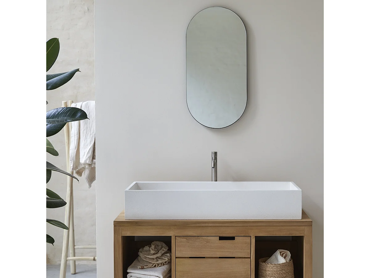 Lavabo da appoggio in Battuto di terrazzo 90 cm design Tikamoon