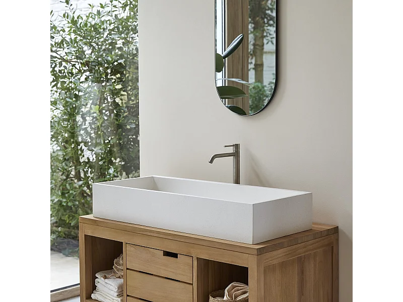 Lavabo da appoggio in Battuto di terrazzo 90 cm design Tikamoon