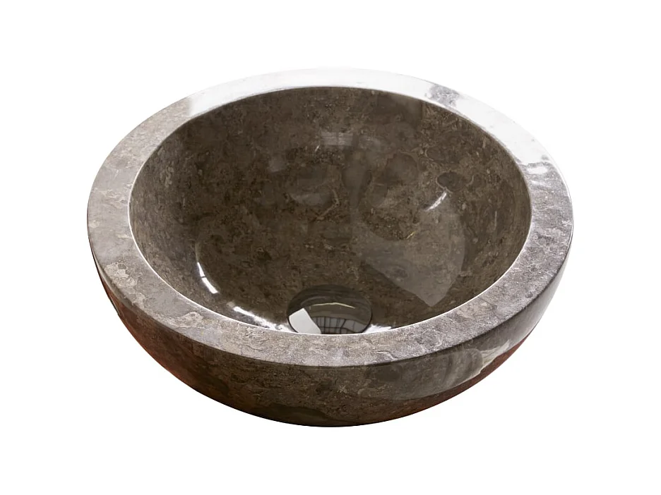 Waschbecken grau Aufsatzwaschbecken aus Marmor 35 cm