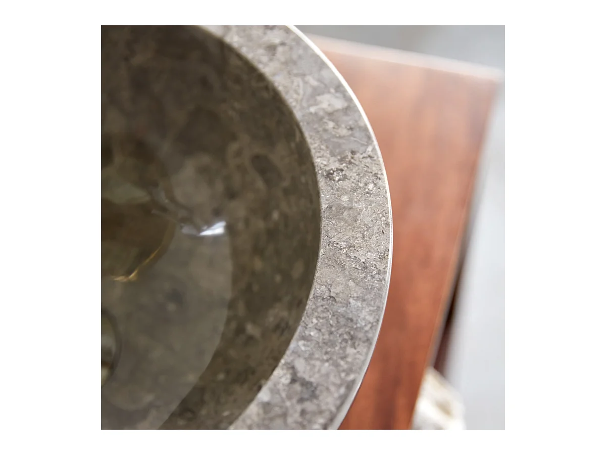 Waschbecken grau Aufsatzwaschbecken aus Marmor 35 cm