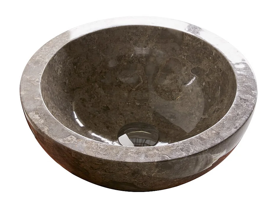 Waschbecken grau Aufsatzwaschbecken aus Marmor 35 cm