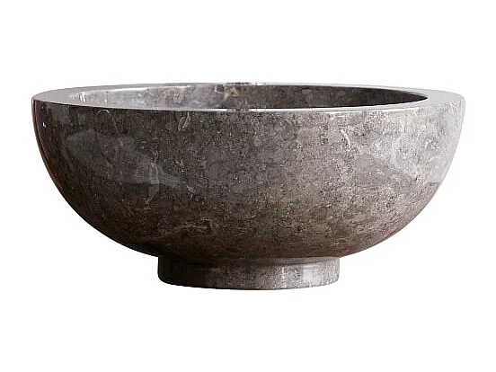 Waschbecken grau Aufsatzwaschbecken aus Marmor 35 cm