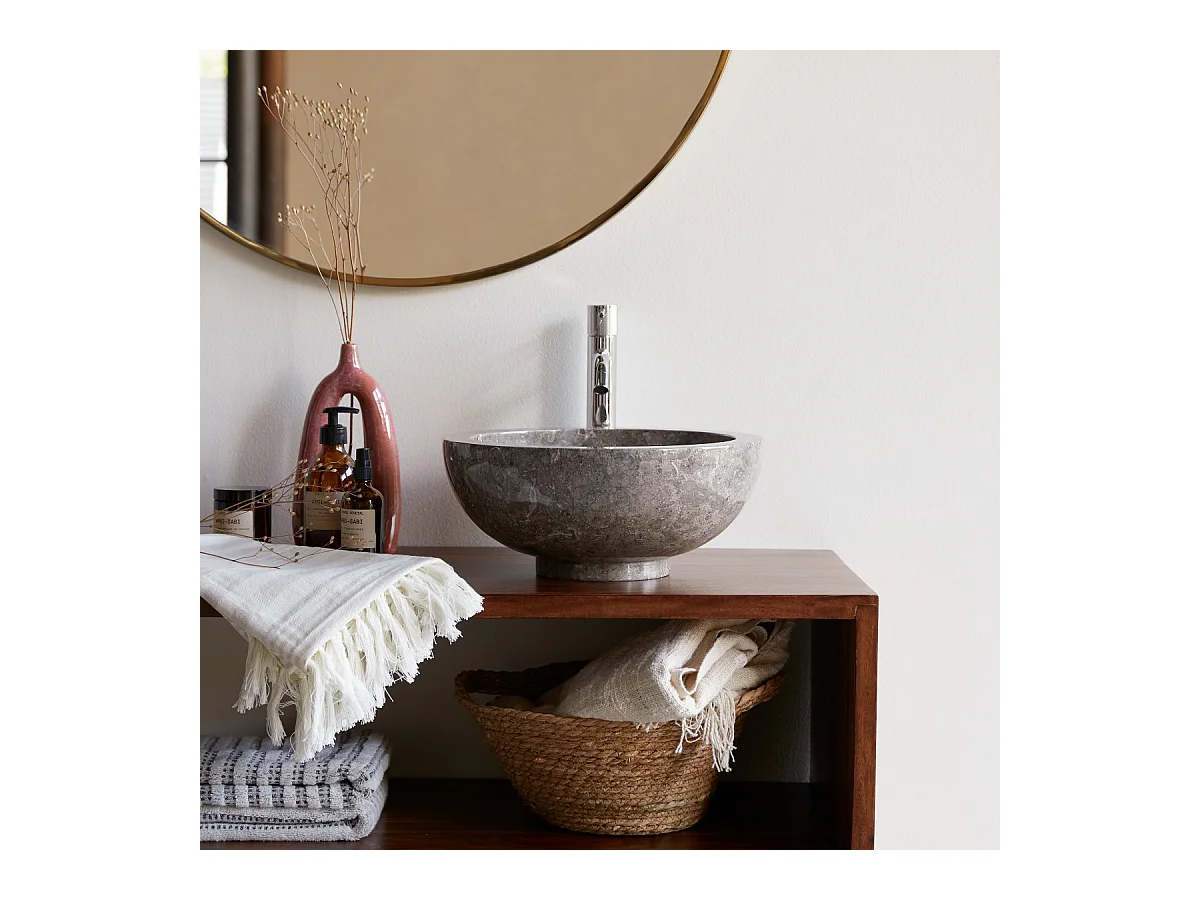 Lavabo grigio in marmo Bahya