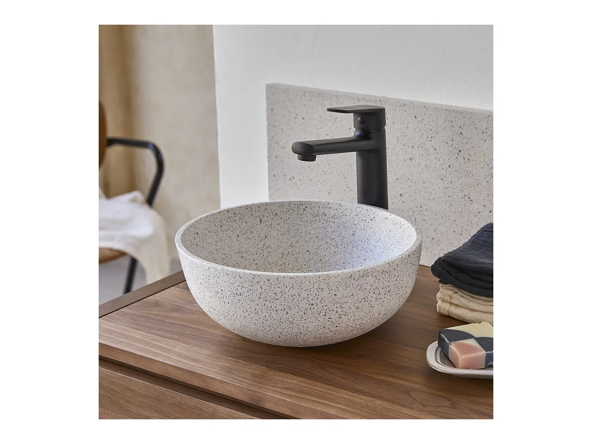 Vasque en terrazzo premium white Elea