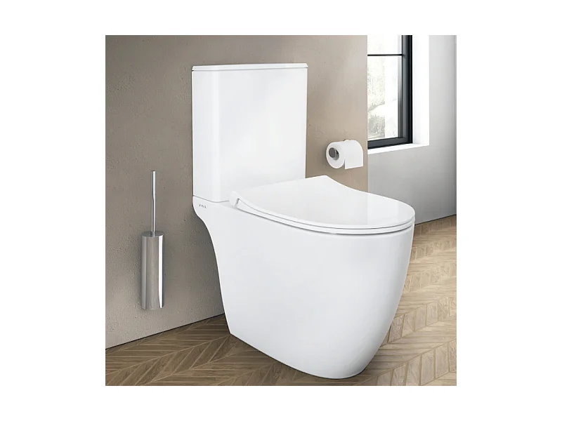 WC à poser sans bride VITRA Sento + abattant slim blanc