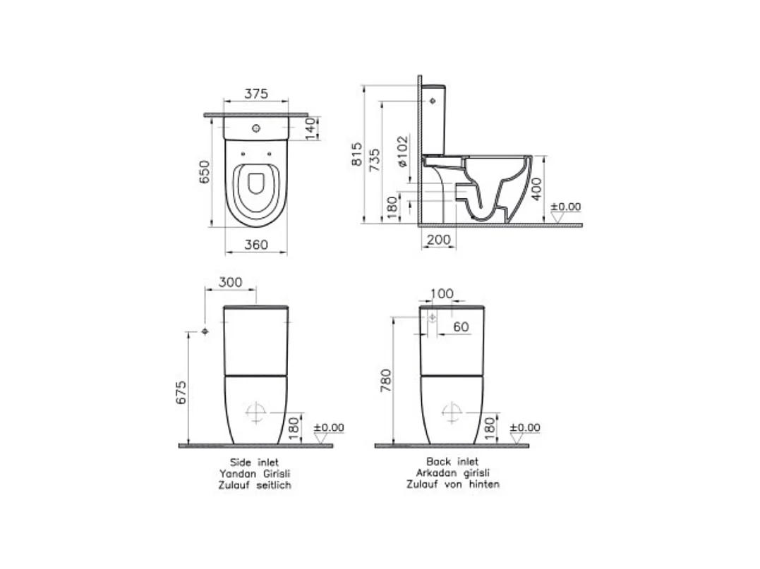 WC à poser sans bride VITRA Sento + abattant slim blanc