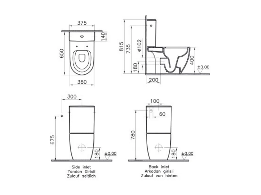 WC à poser sans bride VITRA Sento + abattant slim blanc
