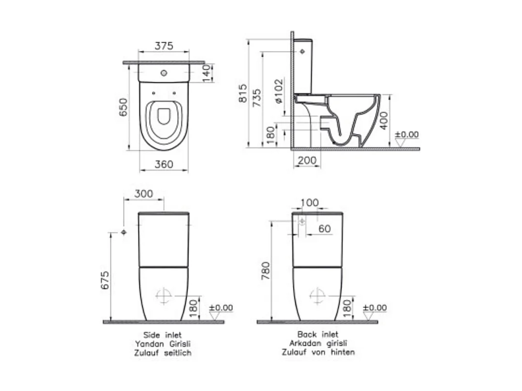 WC à poser sans bride VITRA Sento + abattant slim frein de chute blanc