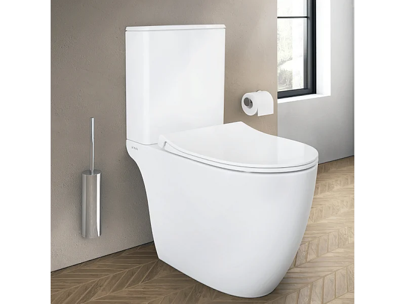 WC à poser sans bride VITRA Sento + abattant slim frein de chute blanc