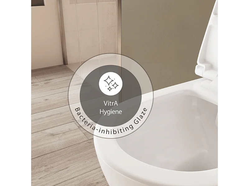 WC à poser sans bride VITRA Sento + abattant slim frein de chute blanc