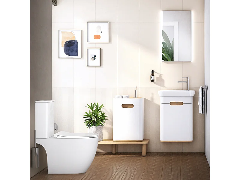 WC à poser sans bride VitrA Sento + abattant slim frein de chute blanc