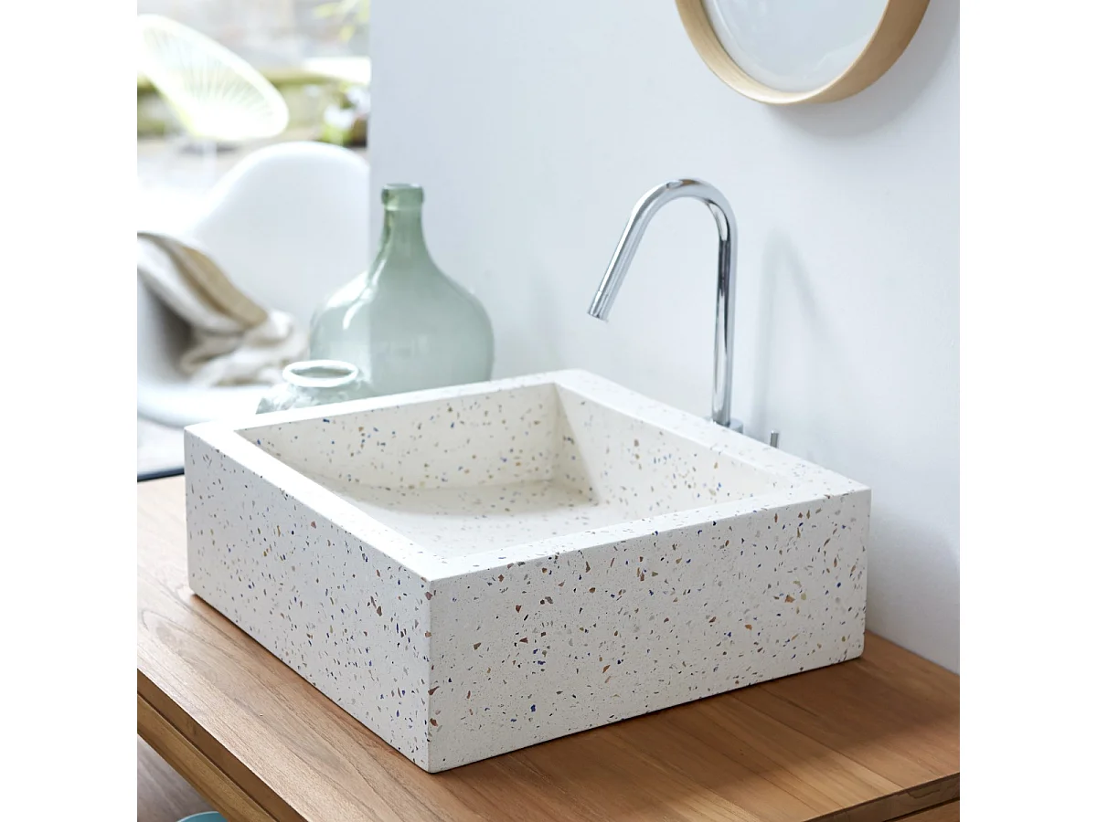 Lavabo da appoggio Battuto di terrazzo Pegase confetti 40