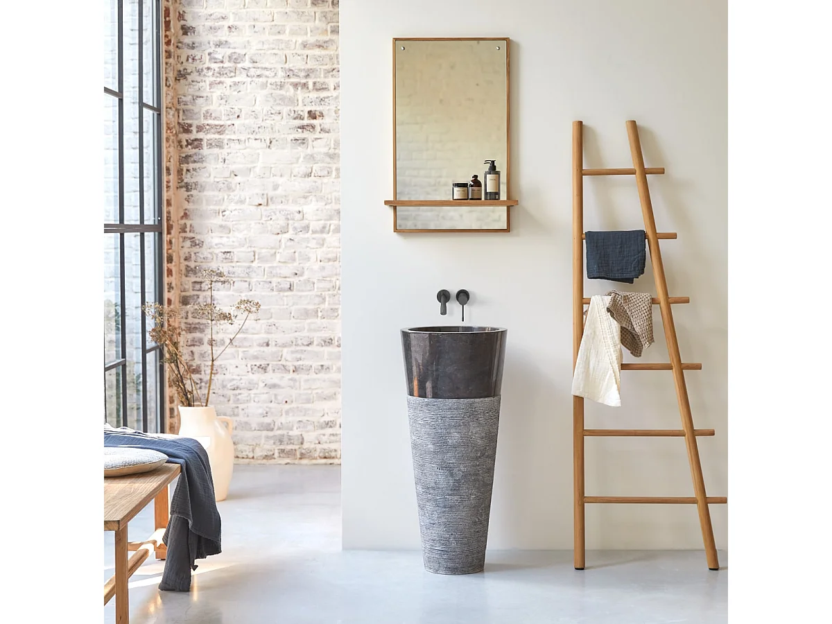 Marmor Waschbecken Waschschale Waschtisch Stein Steinbecken Marmorfuß Neu Bad