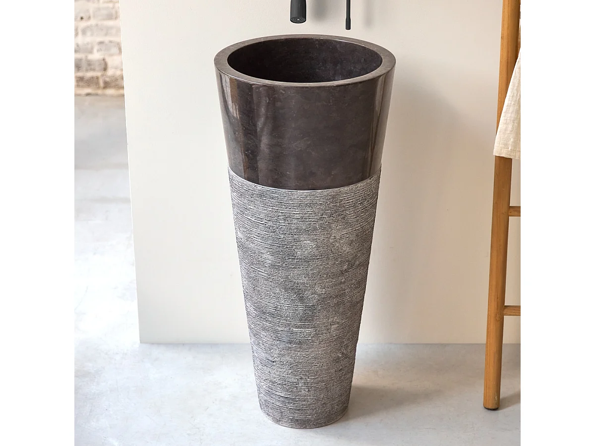 Marmor Waschbecken Waschschale Waschtisch Stein Steinbecken Marmorfuß Neu Bad