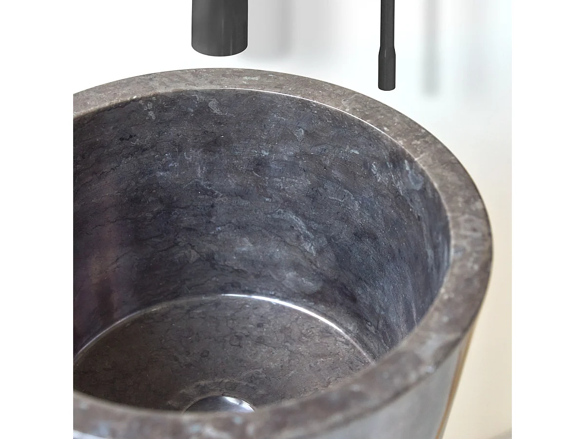 Marmor Waschbecken Waschschale Waschtisch Stein Steinbecken Marmorfuß Neu Bad