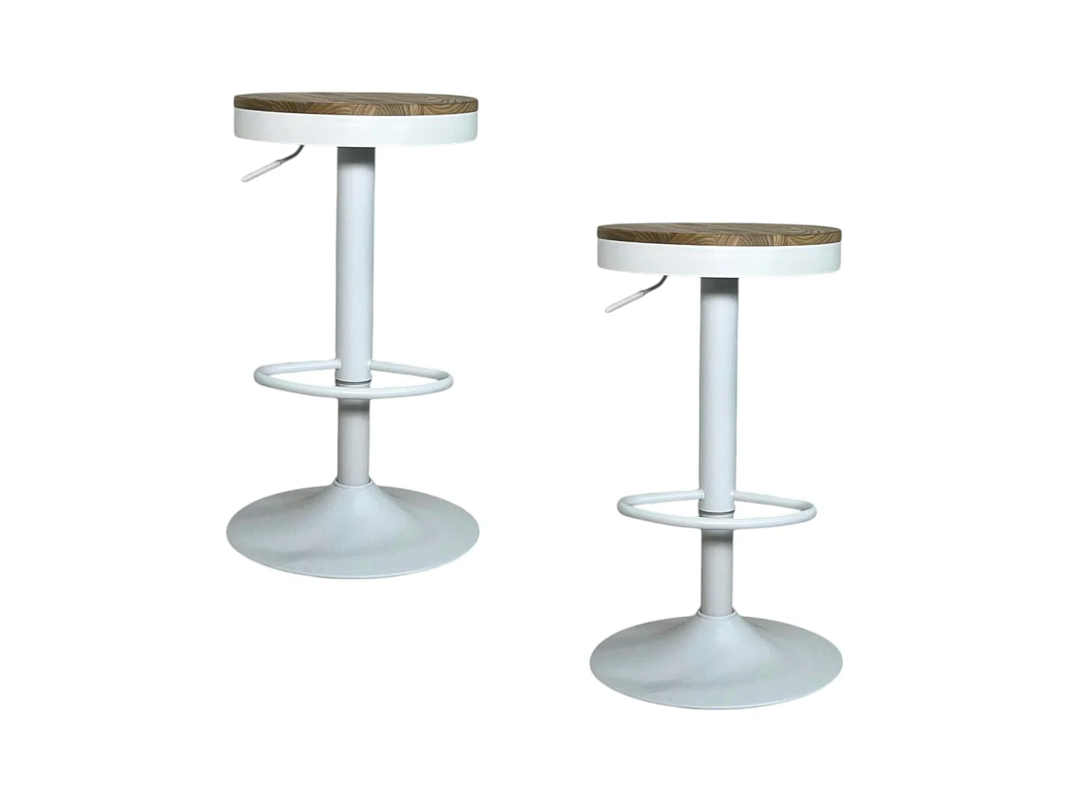 Tabouret de bar réglable métal blanc (lot de 2) LEEDS