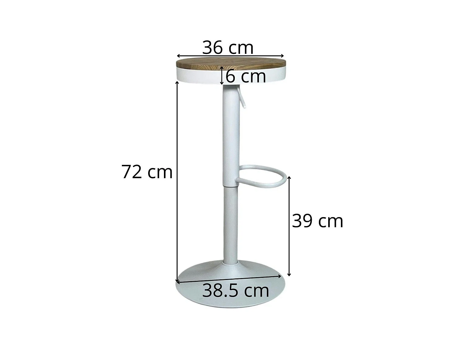 Tabouret de bar réglable métal blanc (lot de 2) LEEDS