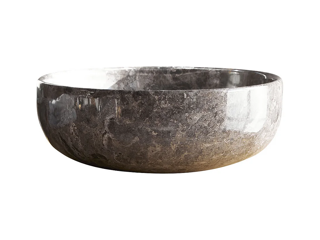 Rundes Marmorwaschbecken Pia light grey