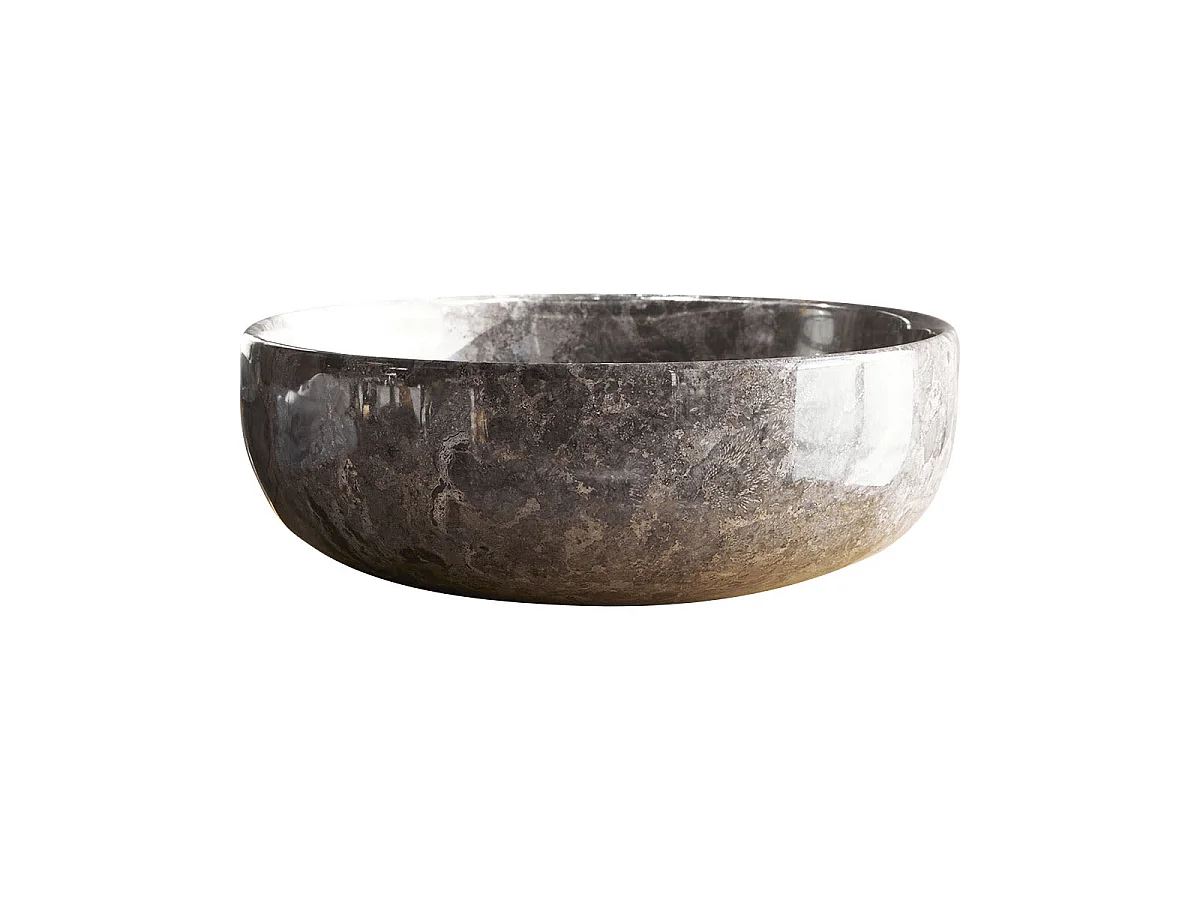 Lavandino circolare in marmo Pia light grey
