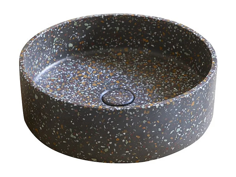Lavabo tondo in battuto di terrazzo coriandoli Gina