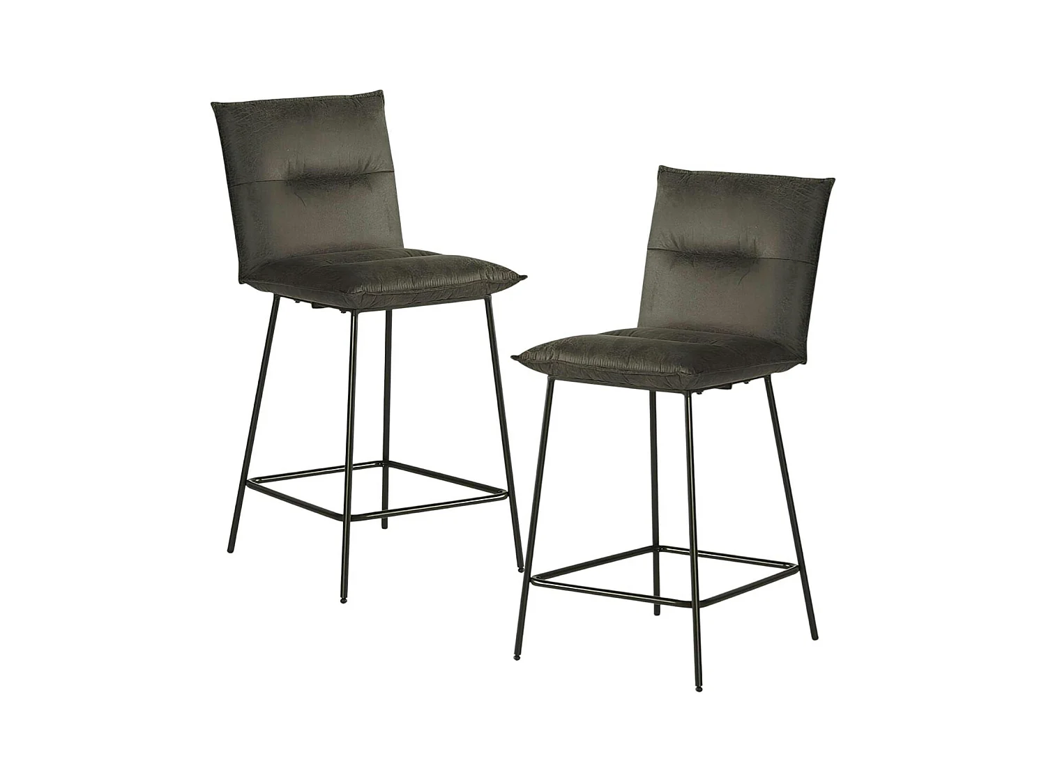 Chaise îlot central gris MALMOE (lot de 2)