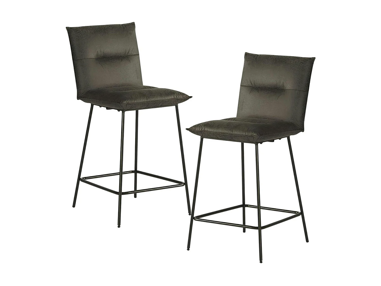 Chaise îlot central gris MALMOE (lot de 2)