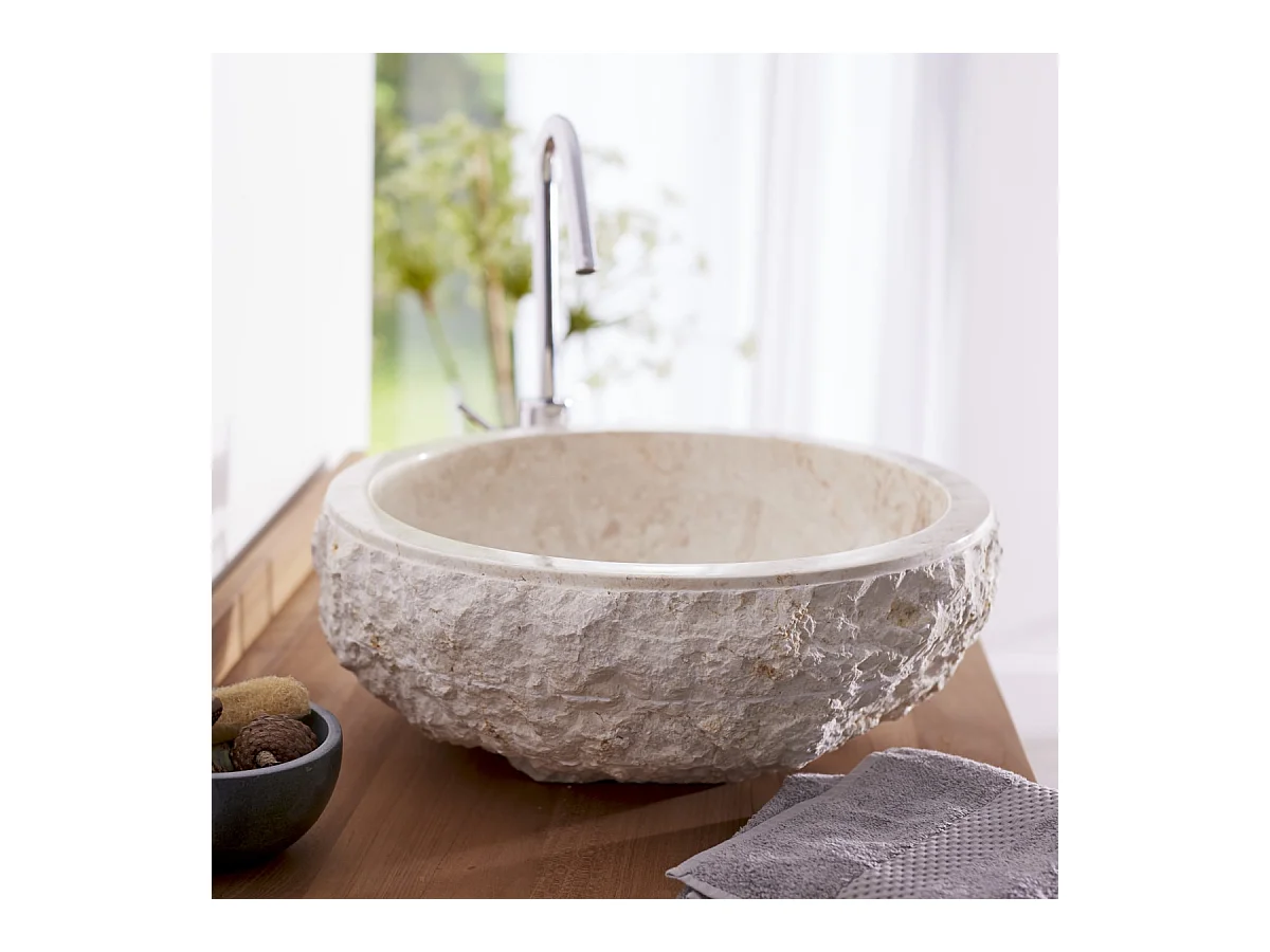 Waschbecken aus Marmor Scrula cream