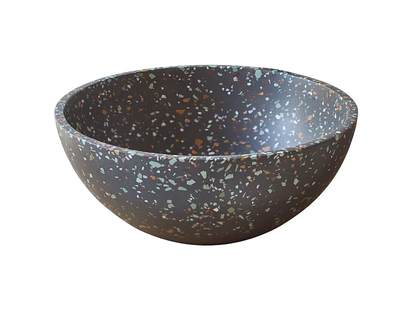 Rundes Waschbecken Micha aus Terrazzo Confetti