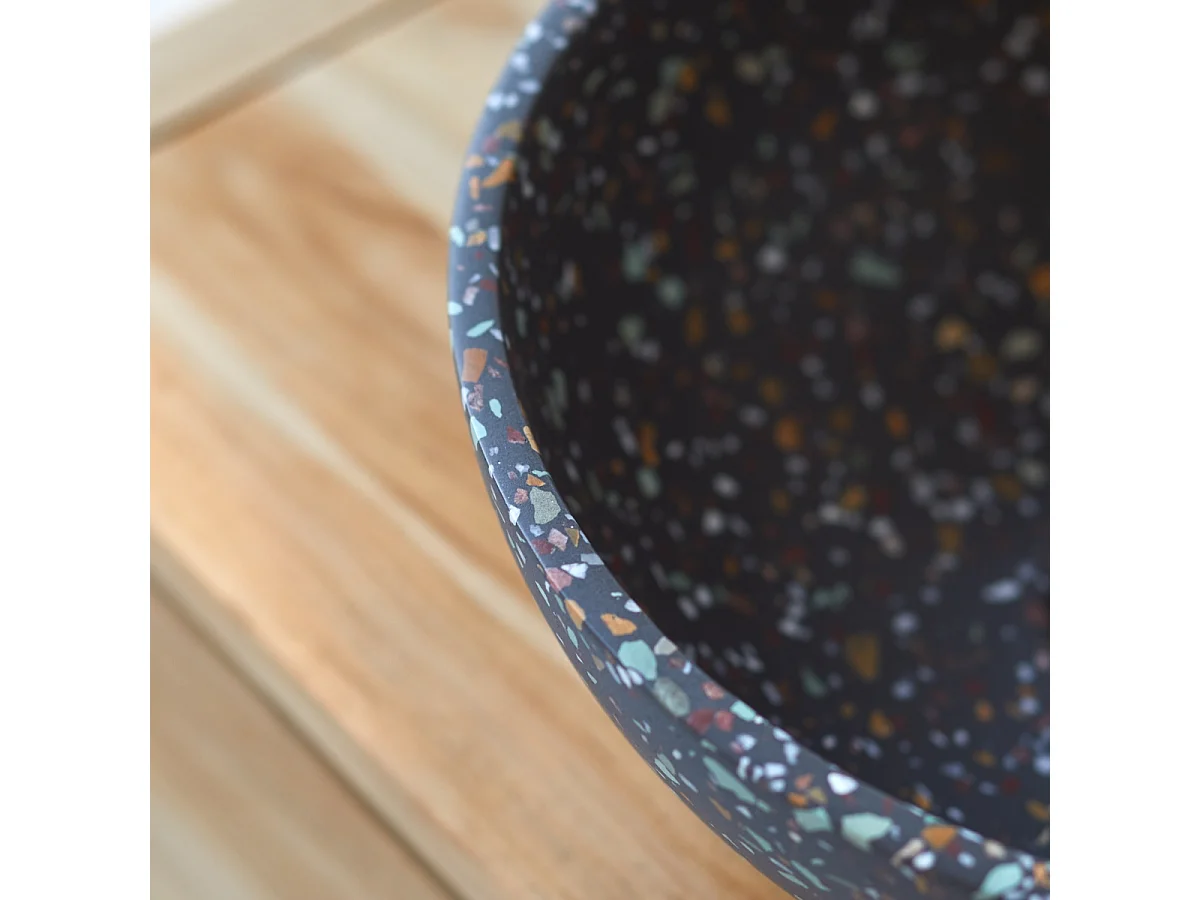 Lavabo rotondo in battuto di terrazzo coriandolo Micha