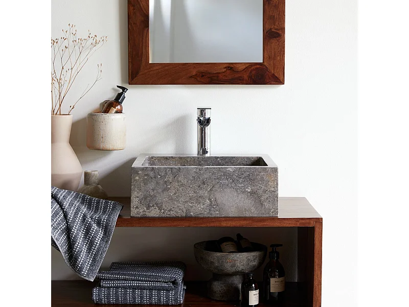 Vasque de salle de bain en marbre Slats grey