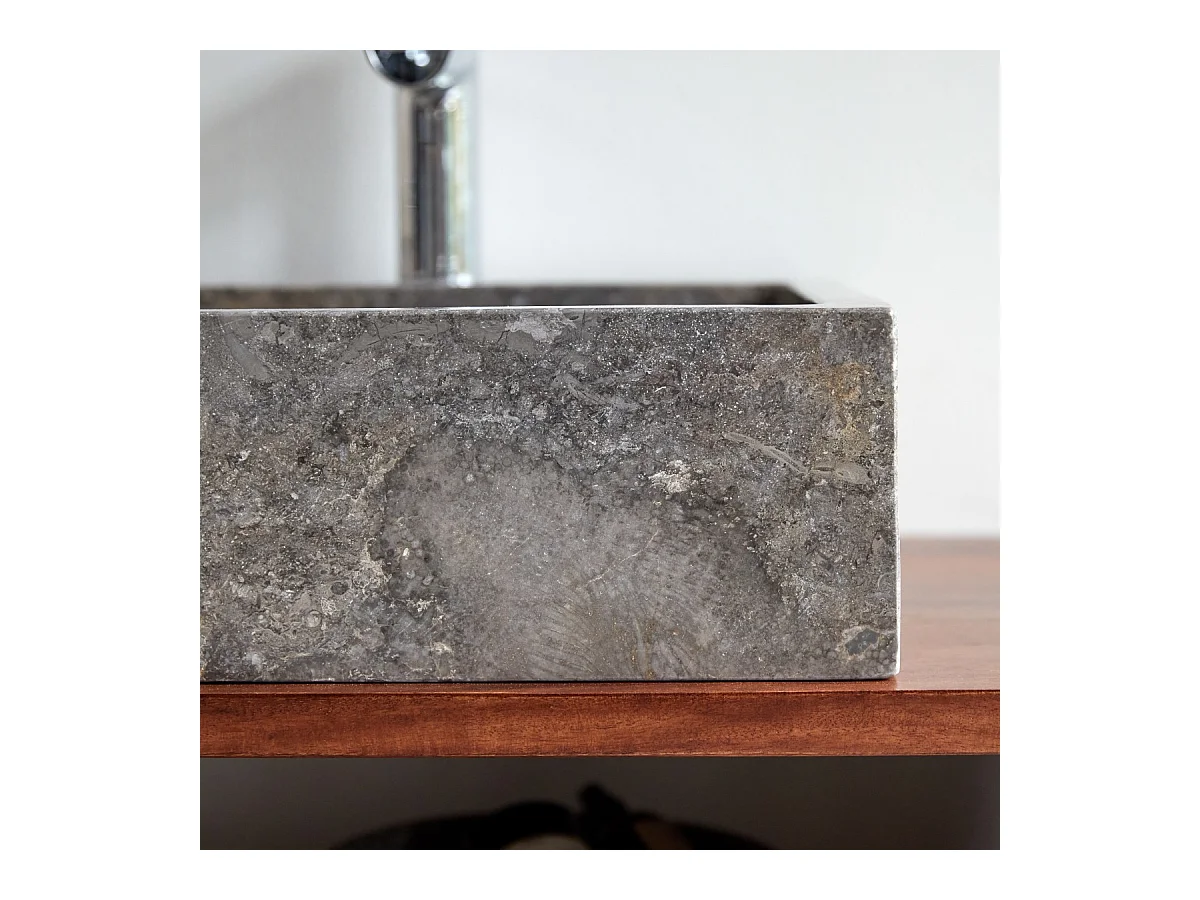 Waschbecken für das Badezimmer aus Grauem Marmor Slats grey