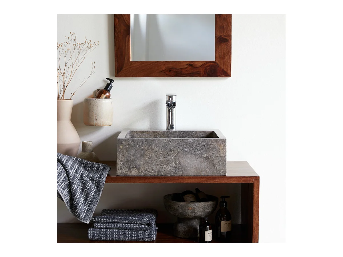 Lavabo per bagno in marmo Slats grey